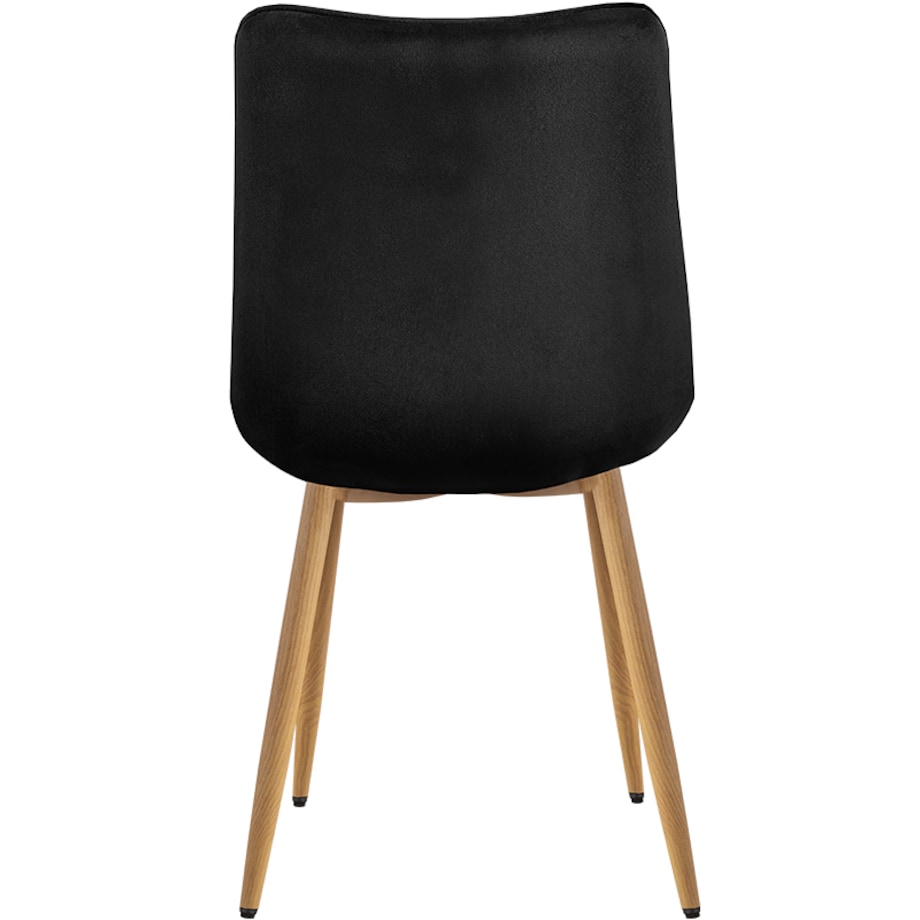 Krzesło tapicerowane do salonu jadalni pikowane welurowe czarne