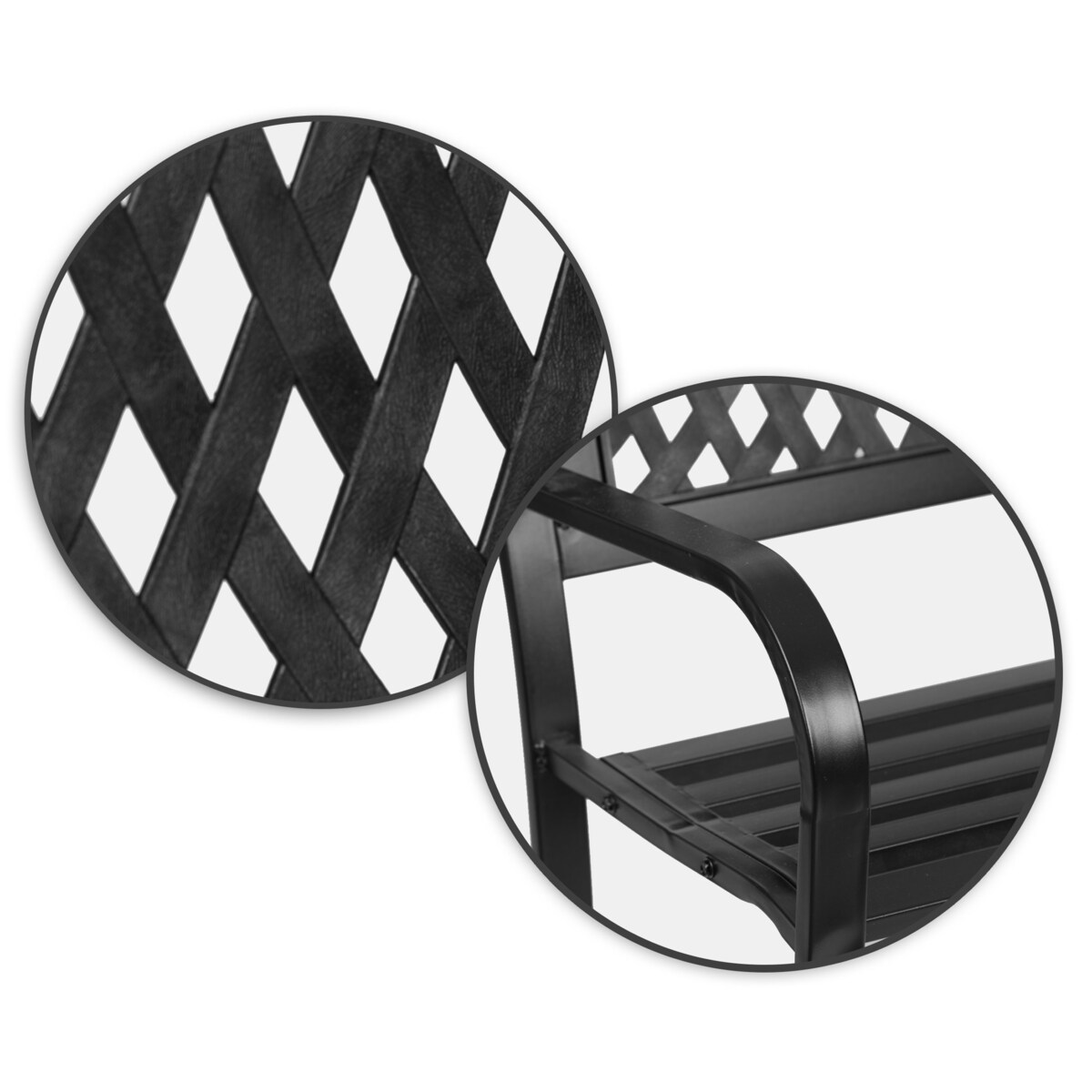 Ławka ogrodowa z oparciem metalowa czarna Sofotel Clover