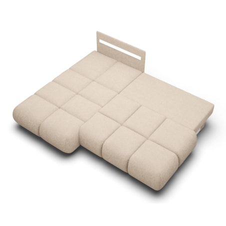 Pikowany Narożnik MILA rozkładany bez boczków lewy beżowy