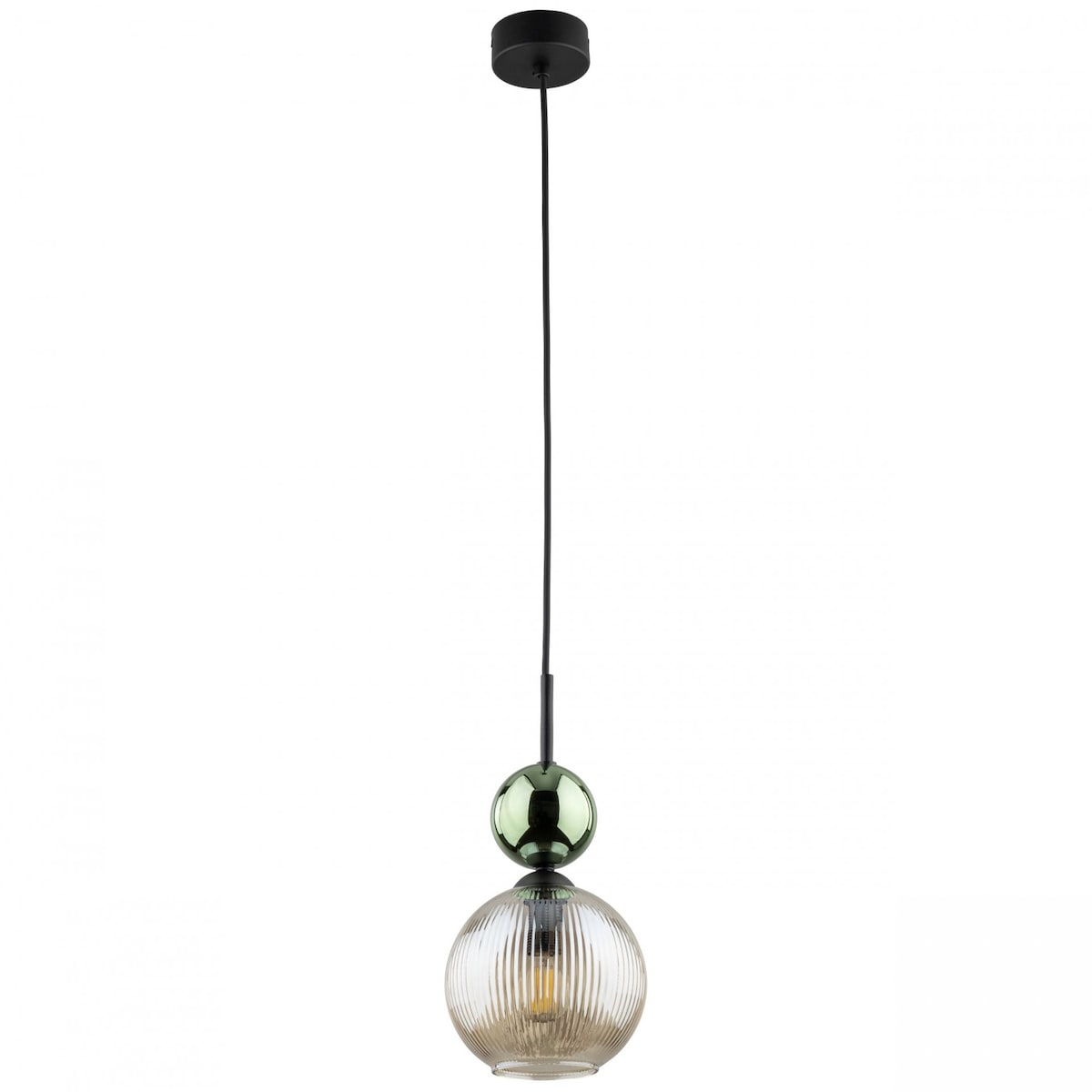 Lampa Wisząca SOPHIA Zielono-Bursztynowa Czarna, E14 LED do 10 W, Regulowana, TK Lighting