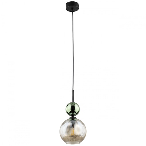 Lampa Wisząca SOPHIA Zielono-Bursztynowa Czarna, E14 LED do 10 W, Regulowana, TK Lighting