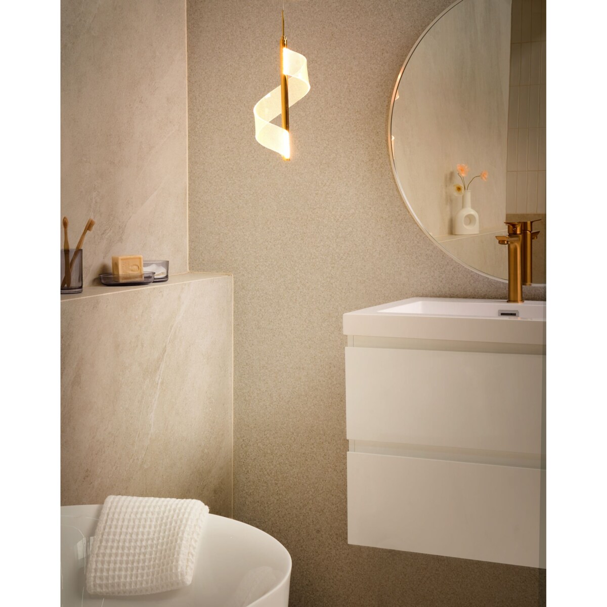 Lampa wisząca LED SARELA Metal Złoty