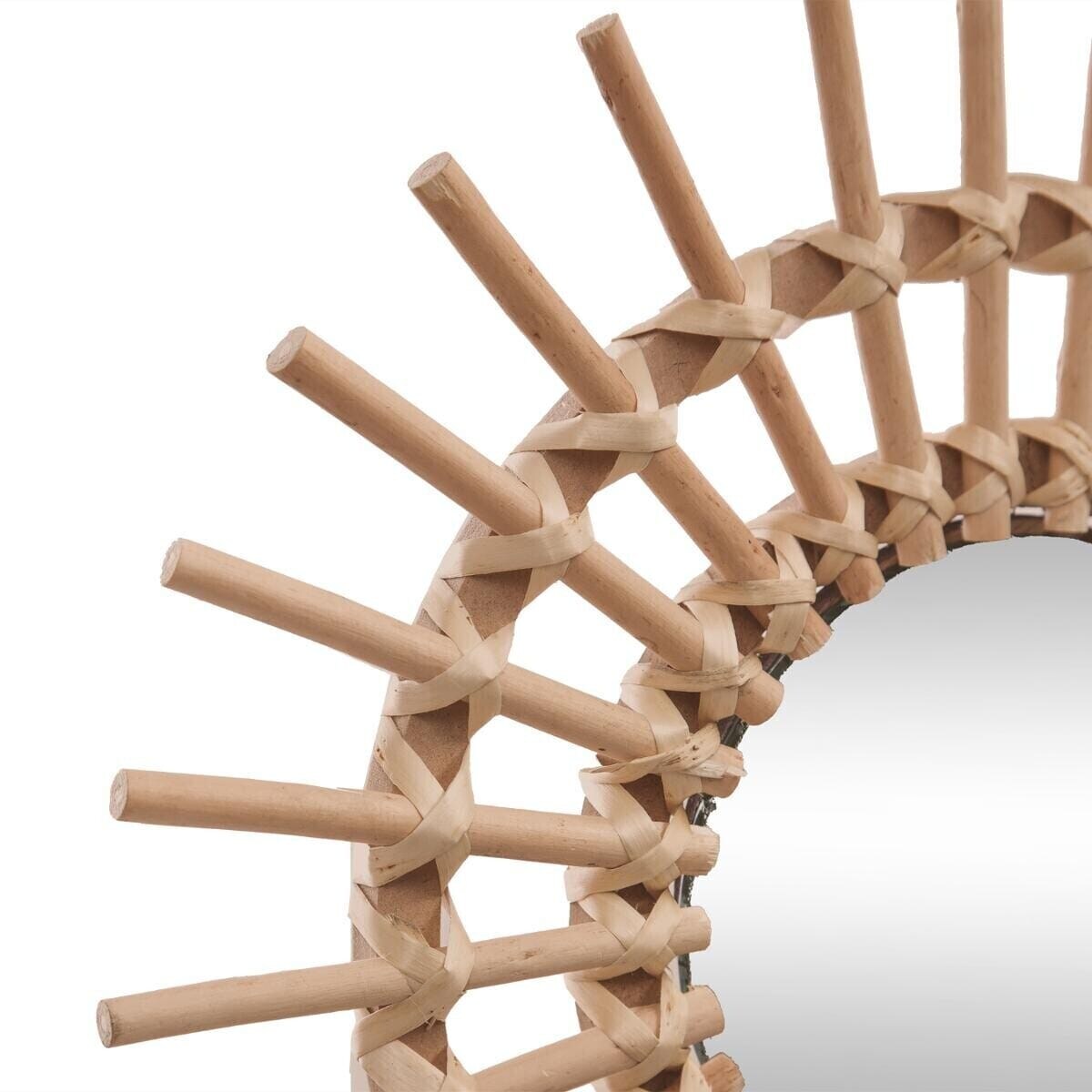 Lustro w wiklinowej ramie, kształt słońca, Ø 30 cm
