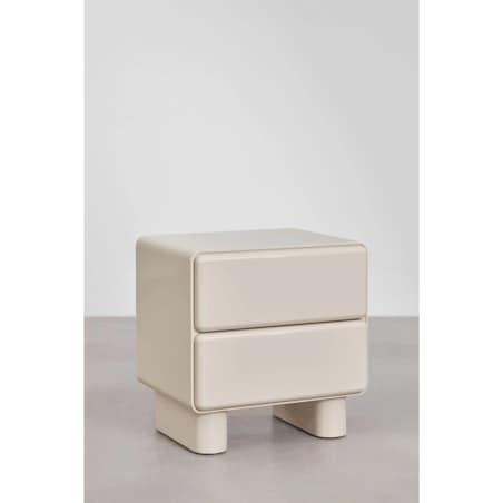 Szafka nocna 50x40 cm z dwoma szufladami z MDF Sheila, kremowa