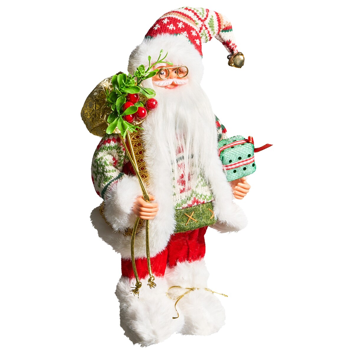 Dekoracja świąteczna MOSVATN Mikołaj 37 cm Czerwony/ zielony