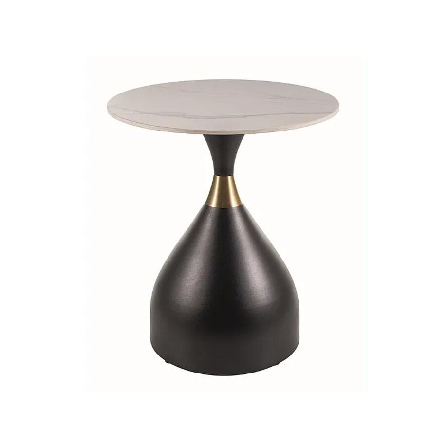 Ława VIRGO 50x50 biały marmur/czarny mat