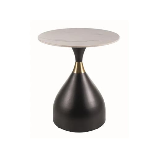 Ława VIRGO 50x50 biały marmur/czarny mat