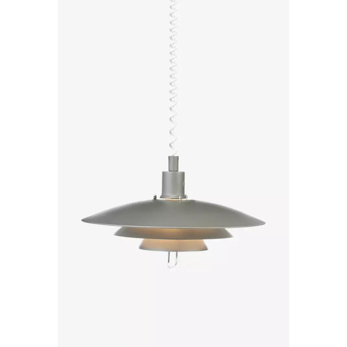 Loftowa lampa wisząca Kirkenes salonowa na sprężynie szara