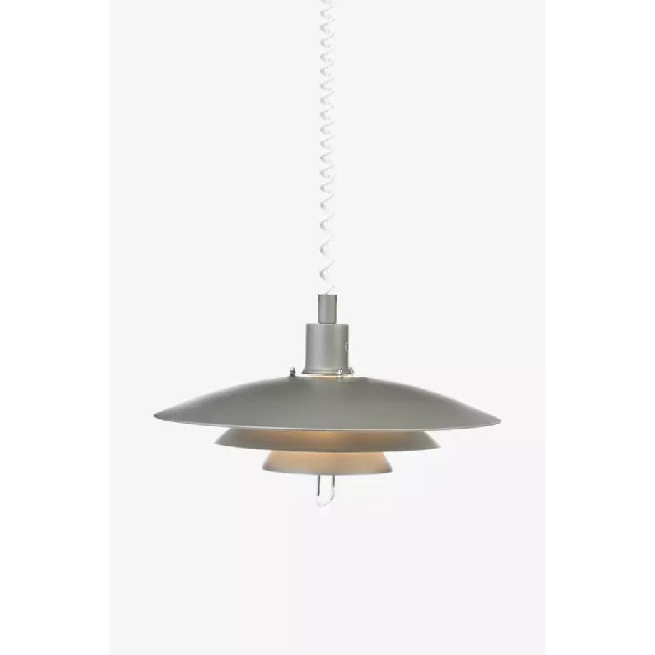 Loftowa lampa wisząca Kirkenes salonowa na sprężynie szara