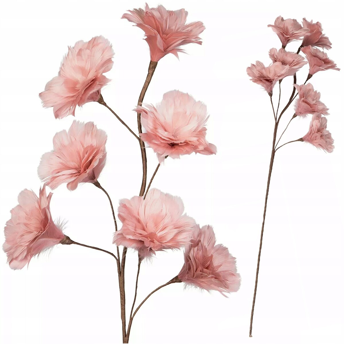 SZTUCZNA GAŁĄZKA KWIAT NATURALNE PIÓRA 100cm do wazonu różowa dekoracyjna