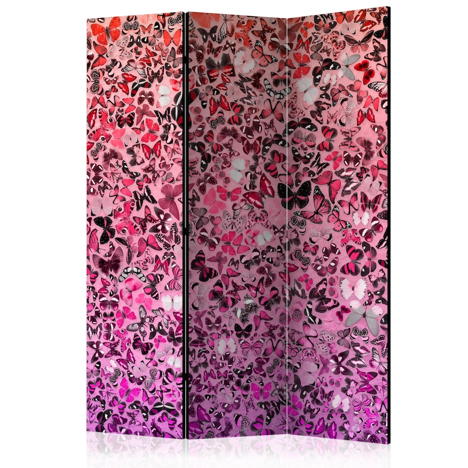 Parawan dwustronny Tła i desenie 135x172 cm 3-częściowy różowy
