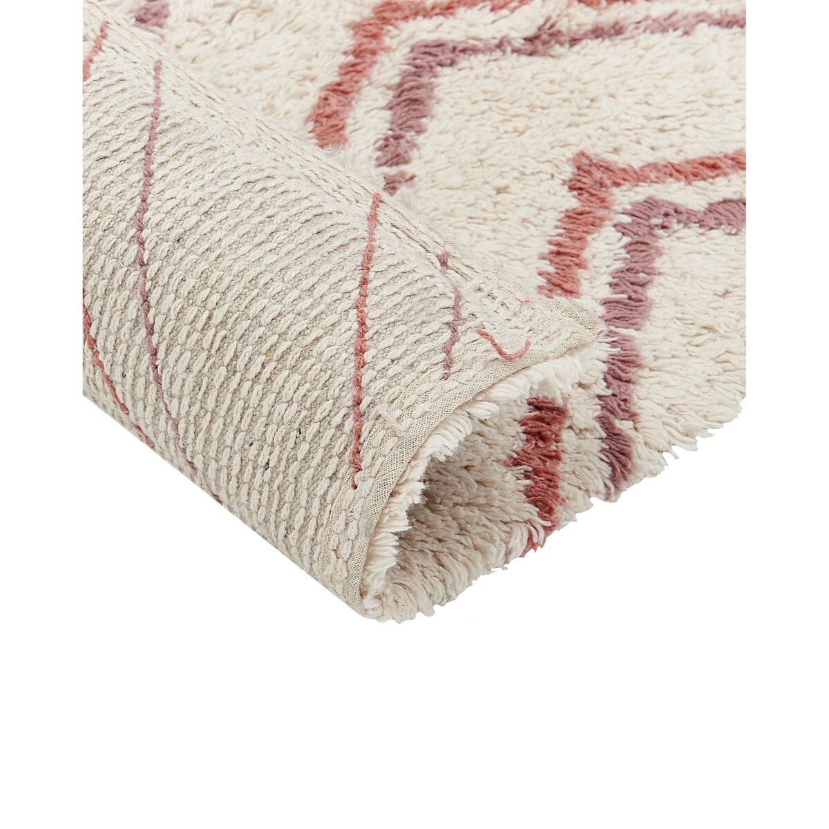 Dywan bawełniany 140 x 200 cm beżowo-różowy KASTAMONU