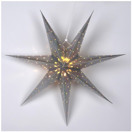 Gwiazda Papierowa Świąteczna Ozdoba Na Okno Wisząca Świecąca Srebrny 60 Cm