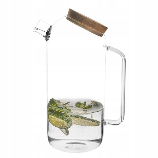 DZBANEK SZKLANY do HERBATY zioła pojemnik na wodę kompot sok 1,7 L prezent