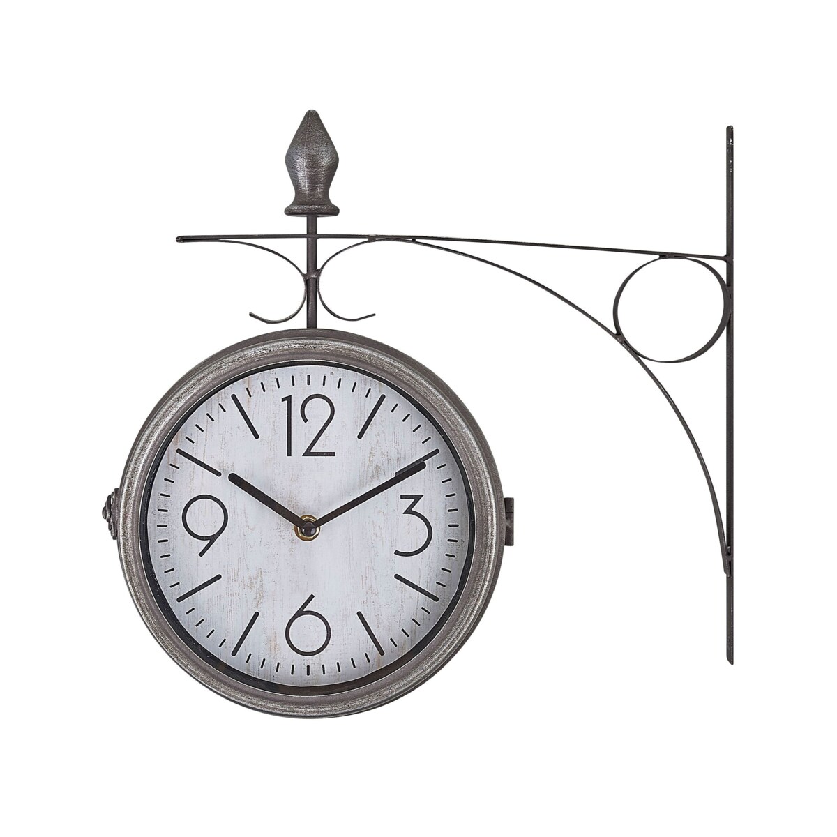 Zegar ścienny dworcowy ø 22 cm srebrno-biały ROMONT