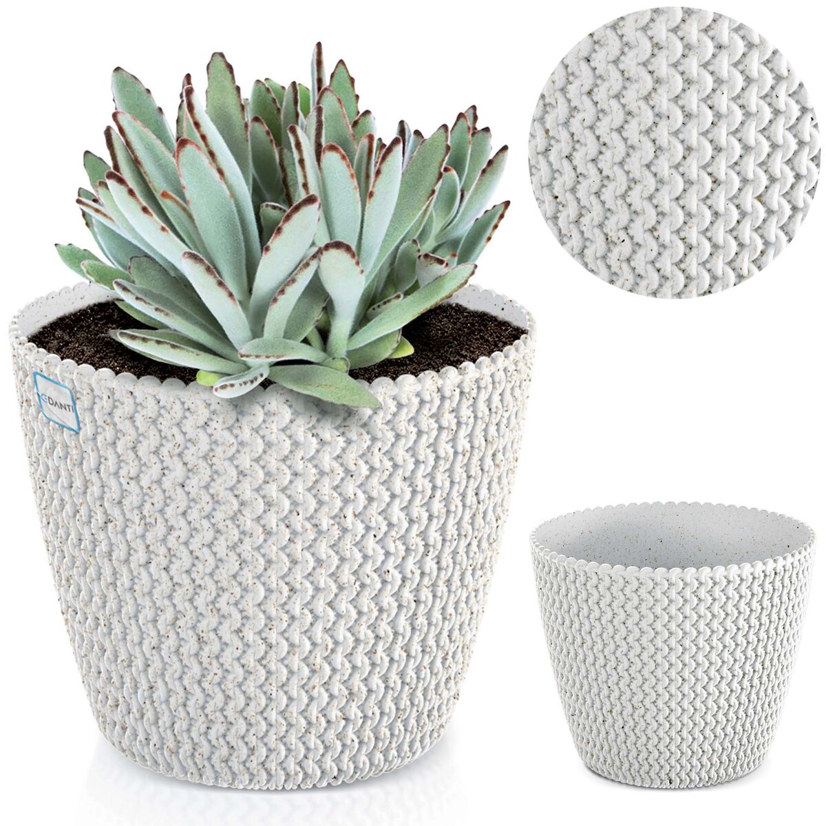 Doniczka Osłonka Domowa 25,9 Cm Na Stół Parapet Do Domu Biała