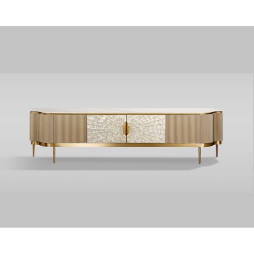 Nowoczesna złota komoda RTV / szafka RTV / szafka pod telewizor Champion Glamour Premium 200x40x52