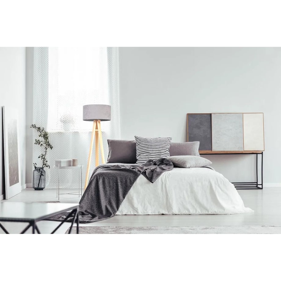 Lampa stojąca HOME 40 szara/sosna