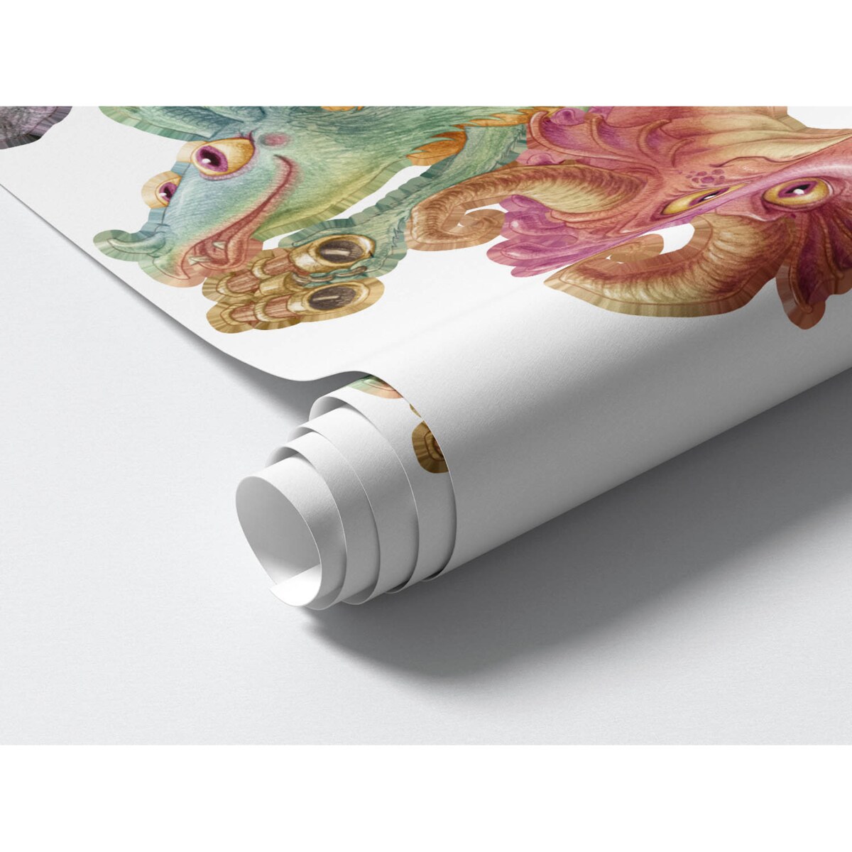 Zestaw naklejek na ścianę, Smoki bajkowa rodzina, 130cm