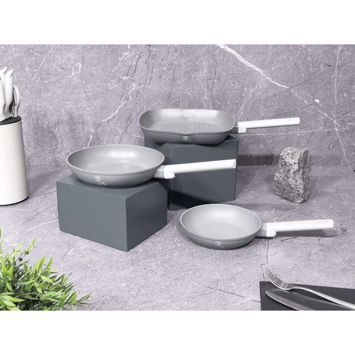 Komplet patelni z powłoką tytanową 20/24/28cm 3-ele BERLINGER HAUS Aspen