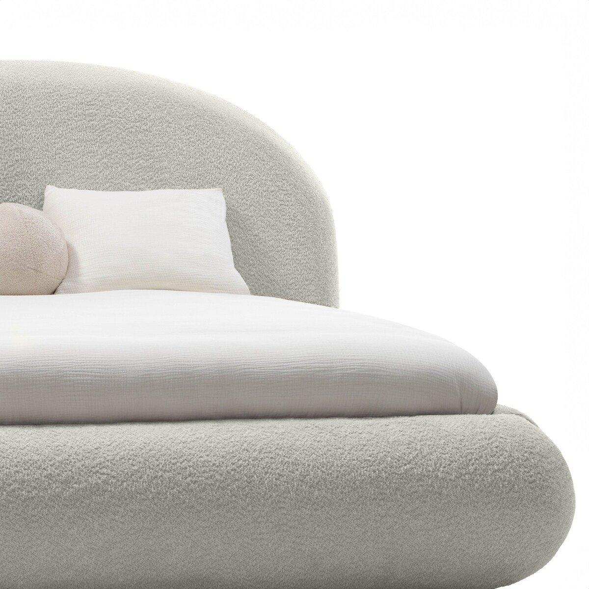 Łóżko tapicerowane 160x200 cm szare bouclé Riaci