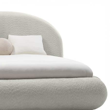 Łóżko tapicerowane 160x200 cm szare bouclé Riaci