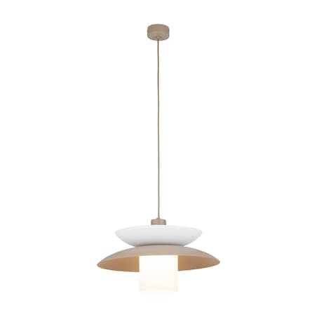 Lampa Wisząca Tk Lighting Verado Beżowa Biała Metalowa Z Kloszem