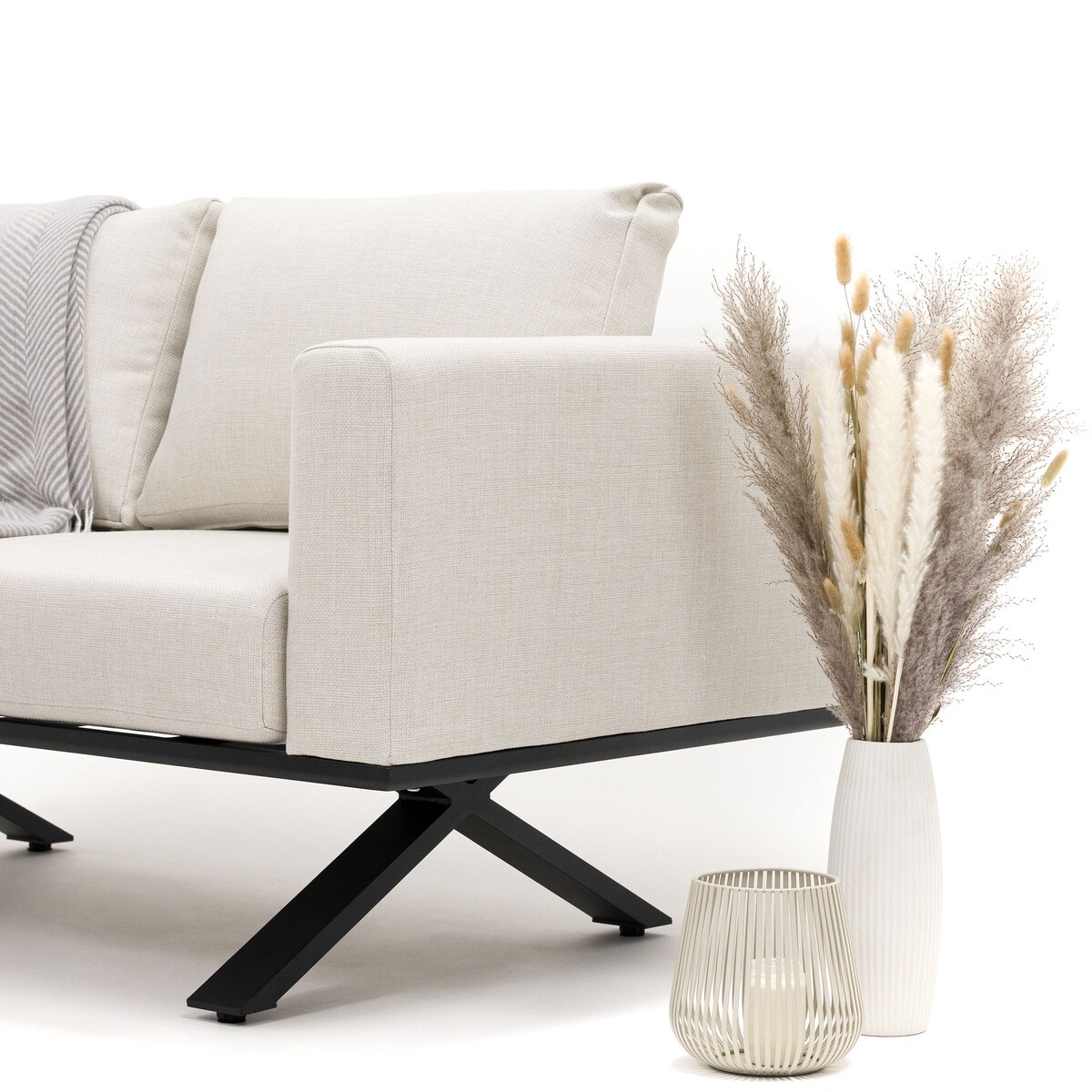 Meble ogrodowe nowoczesne luksusowe aluminiowe MARABELLA beżowo białe