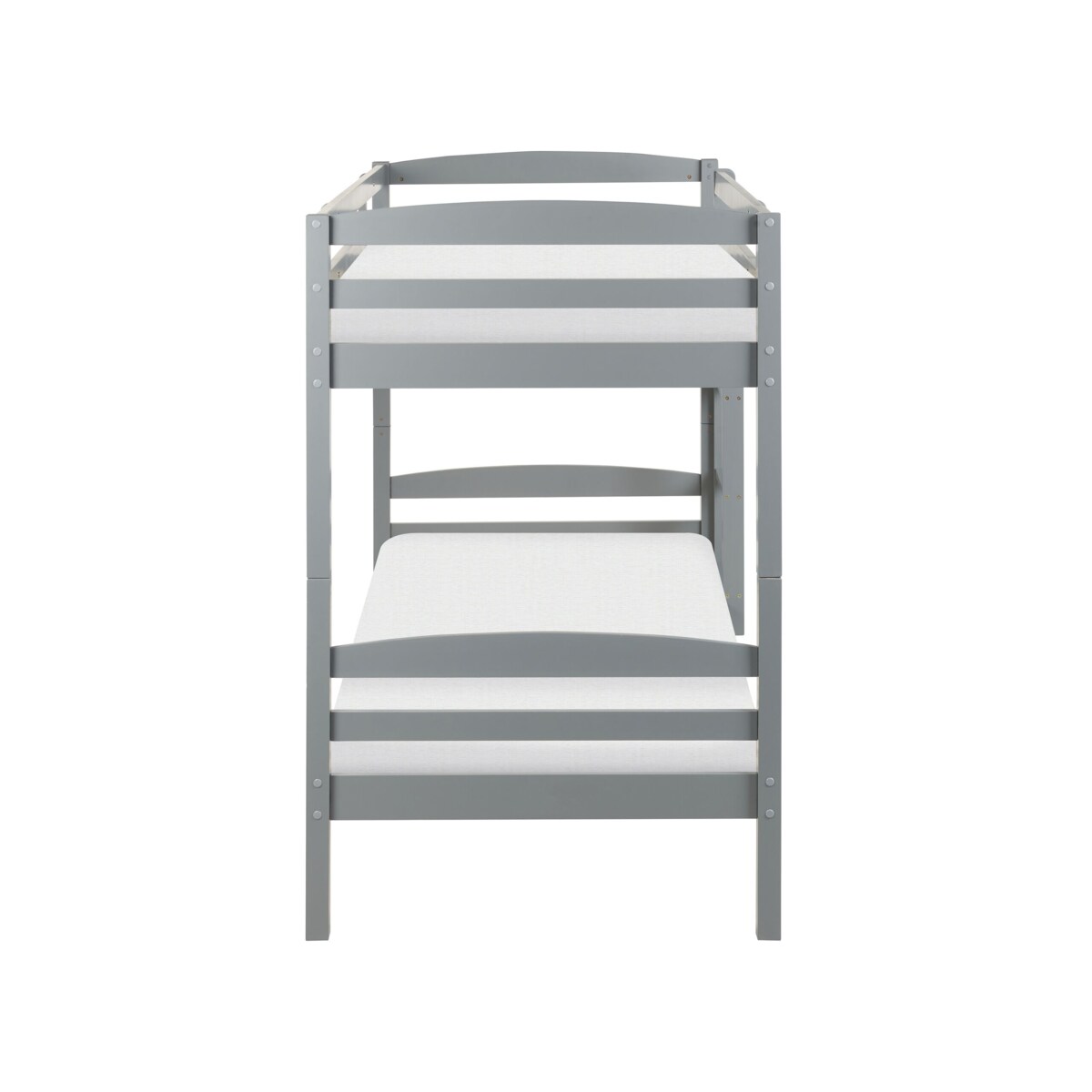 Łóżko piętrowe drewniane 90 x 200 cm szare REGAT