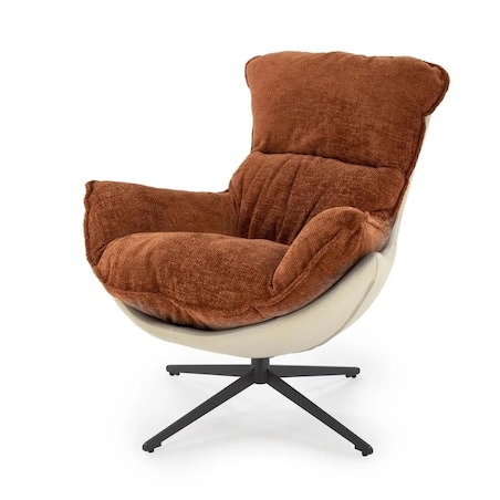 Fotel obrotowy LOBSTER cynamonowy/beżowy