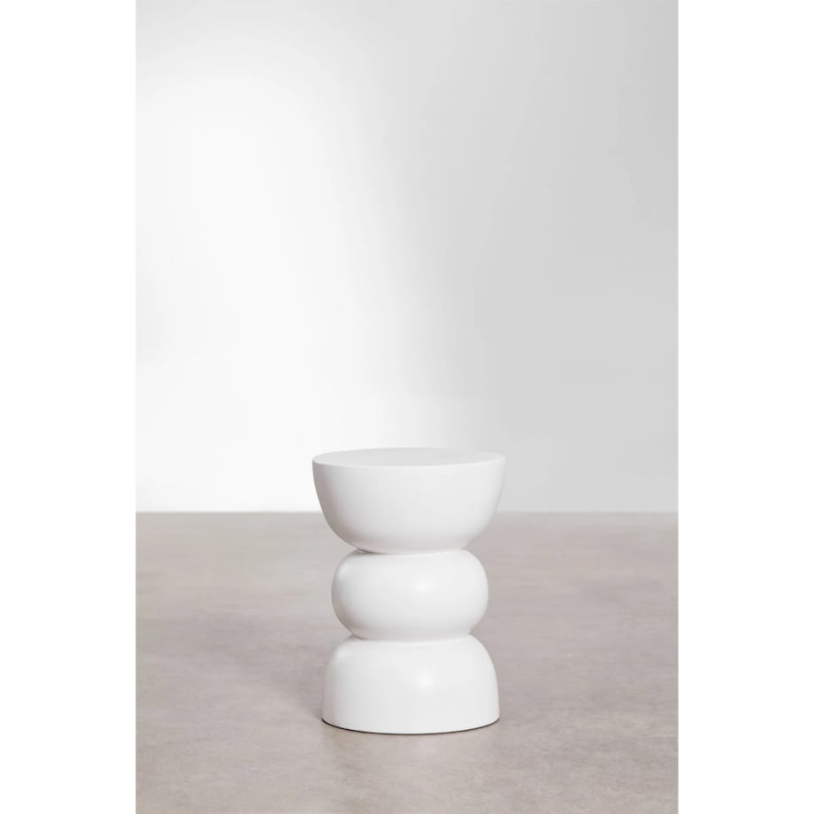 Okrągły stolik pomocniczy Ø35 cm z ceramiki Tiyi