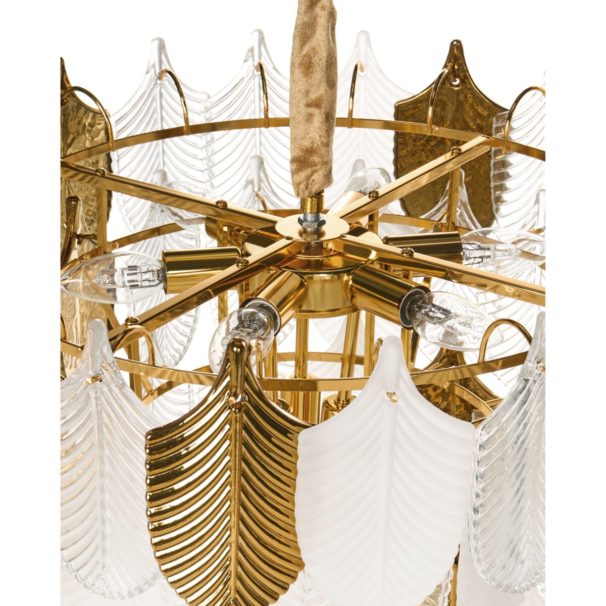 Żyrandol AGUIRRE Szkło Mosiężny