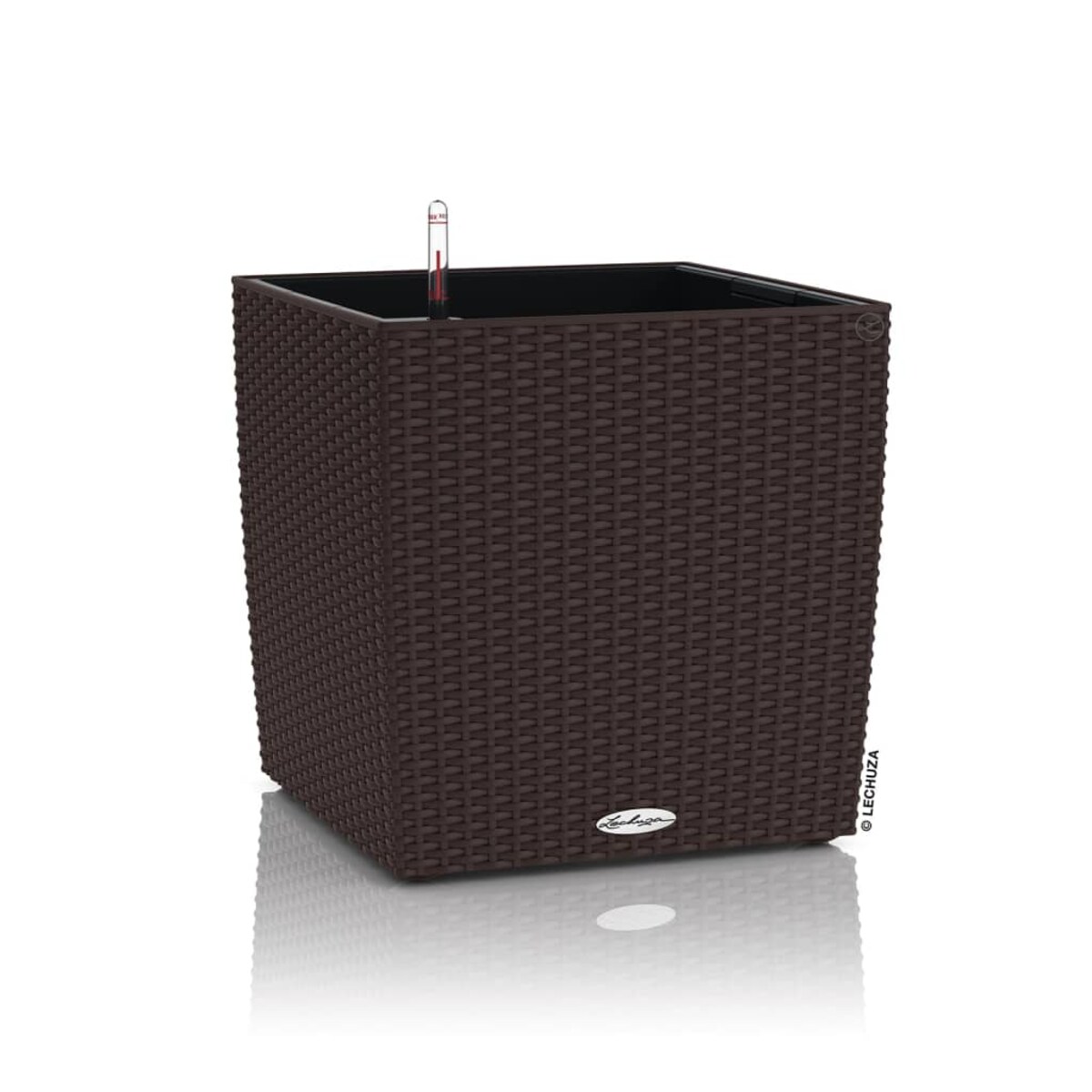 LECHUZA Doniczka CUBE Cottage 40 ALL-IN-ONE, kolor mokka