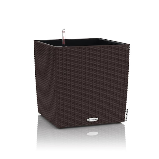 LECHUZA Doniczka CUBE Cottage 40 ALL-IN-ONE, kolor mokka