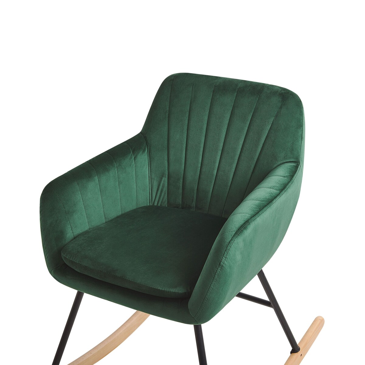 Fotel bujany welurowy zielony LIARUM