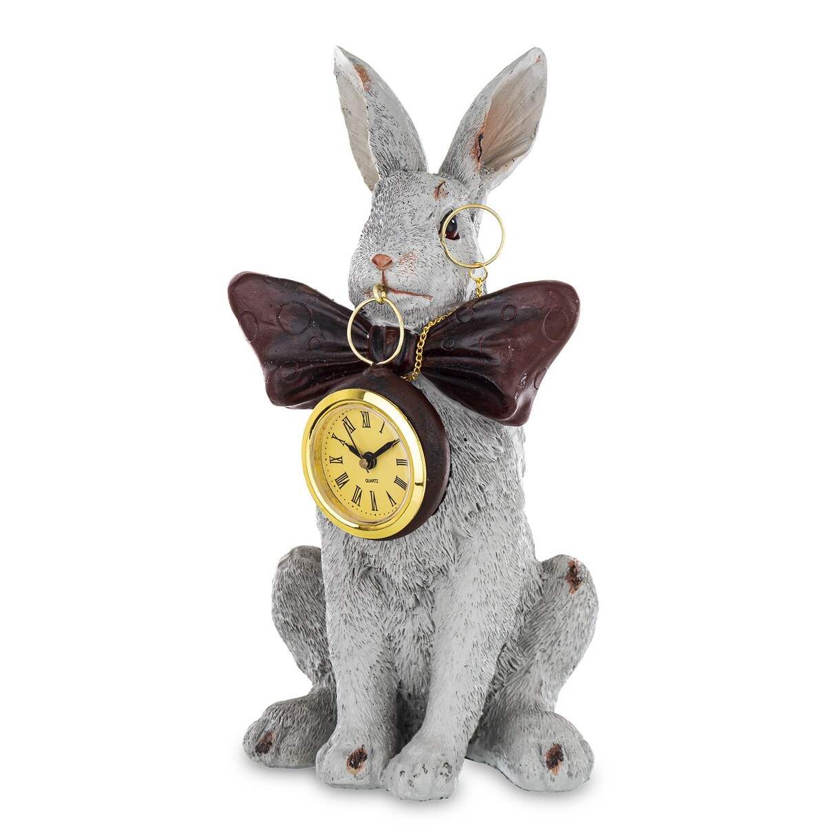 Dekoracja - figurka królika z zegarkiem 24x12,5x12,5cm RIBAN