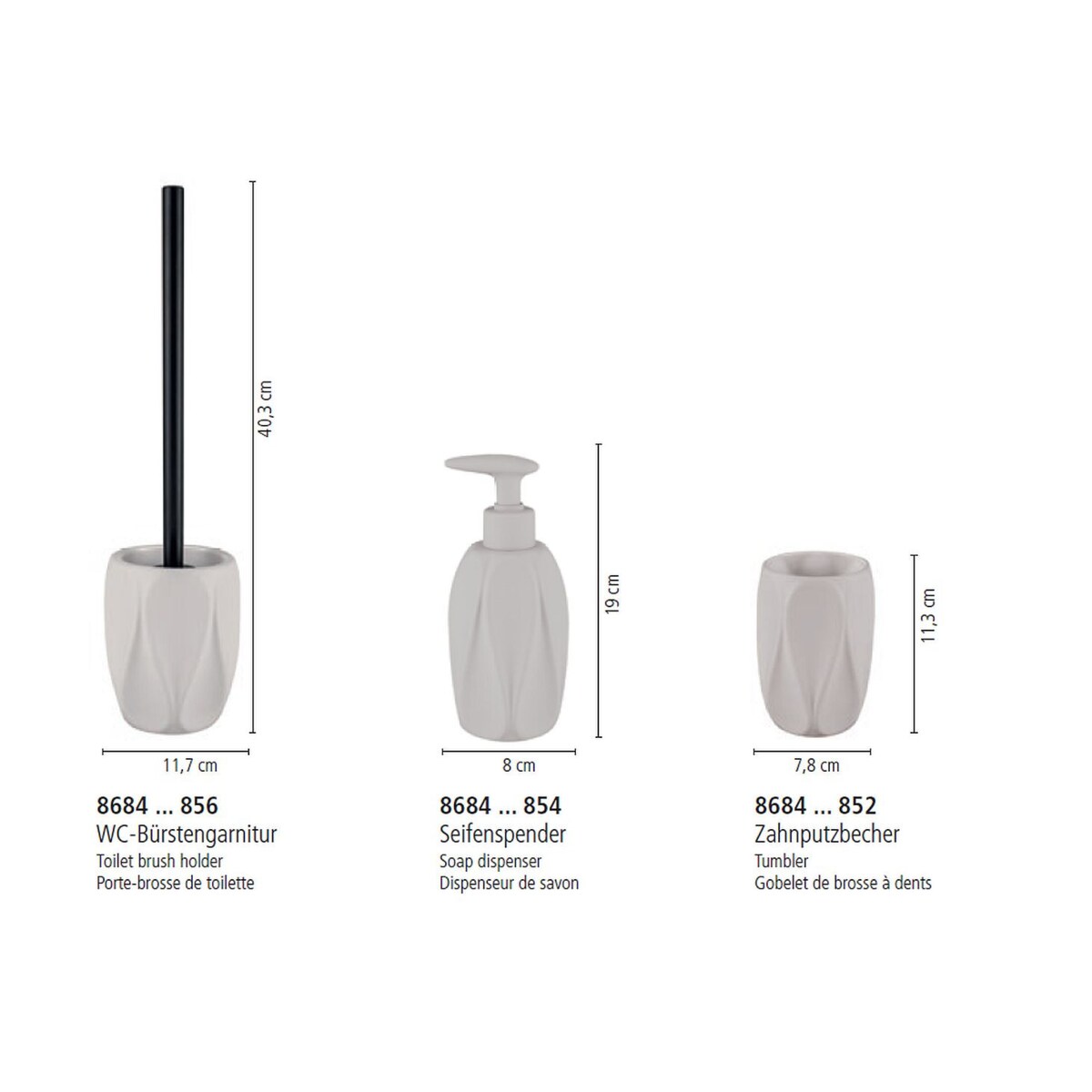 Kleine Wolke Trevi Dozownik do mydła chłodny beż kamionka soft touch