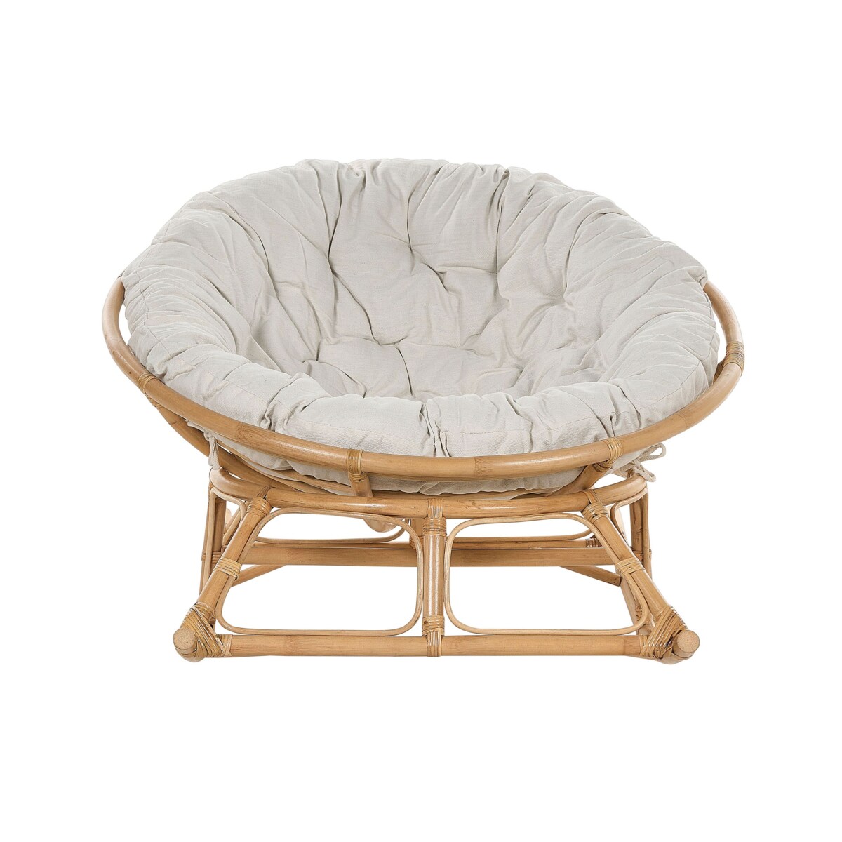 Zestaw 2 foteli bujanych ORVIETO Rattan Naturalny