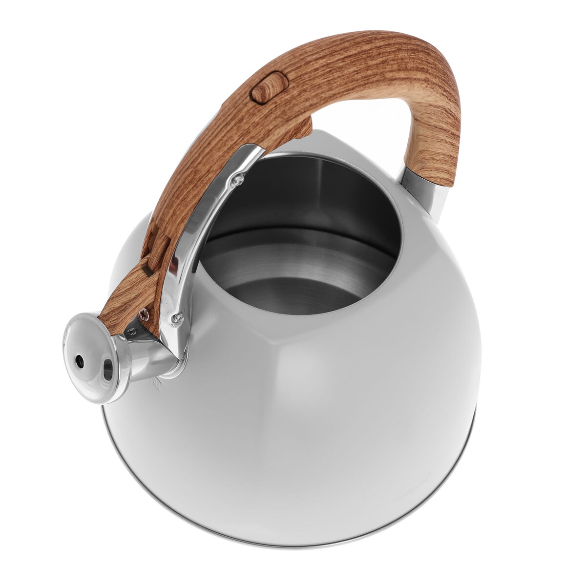 Czajnik stalowy z gwizdkiem lakierowany 3.0L biały matowy KLAUSBERG