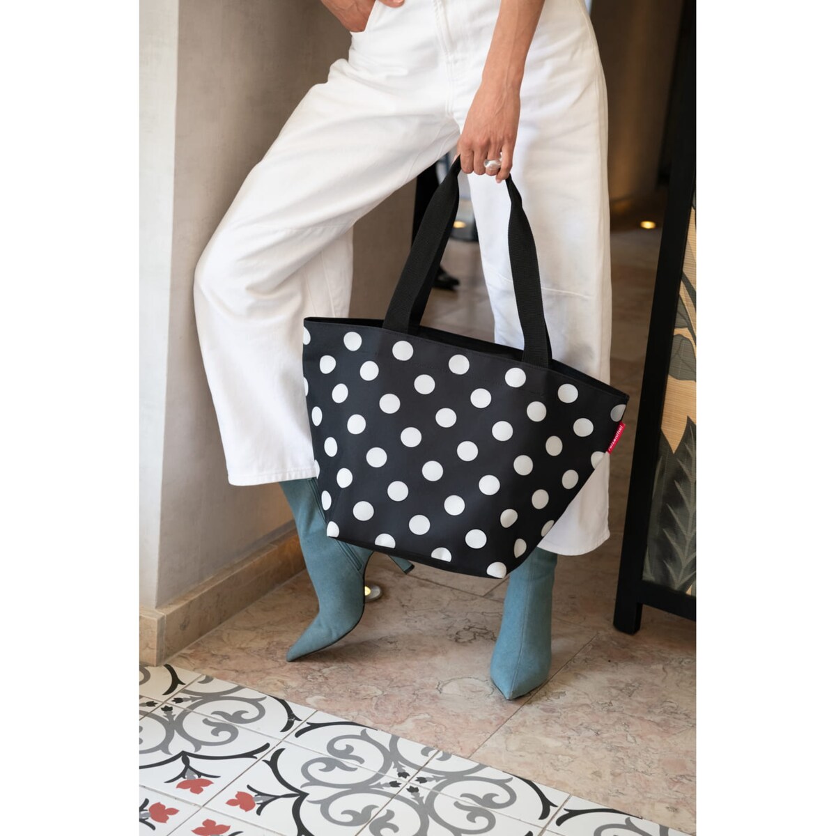 Torba SHOPPER M, dots white