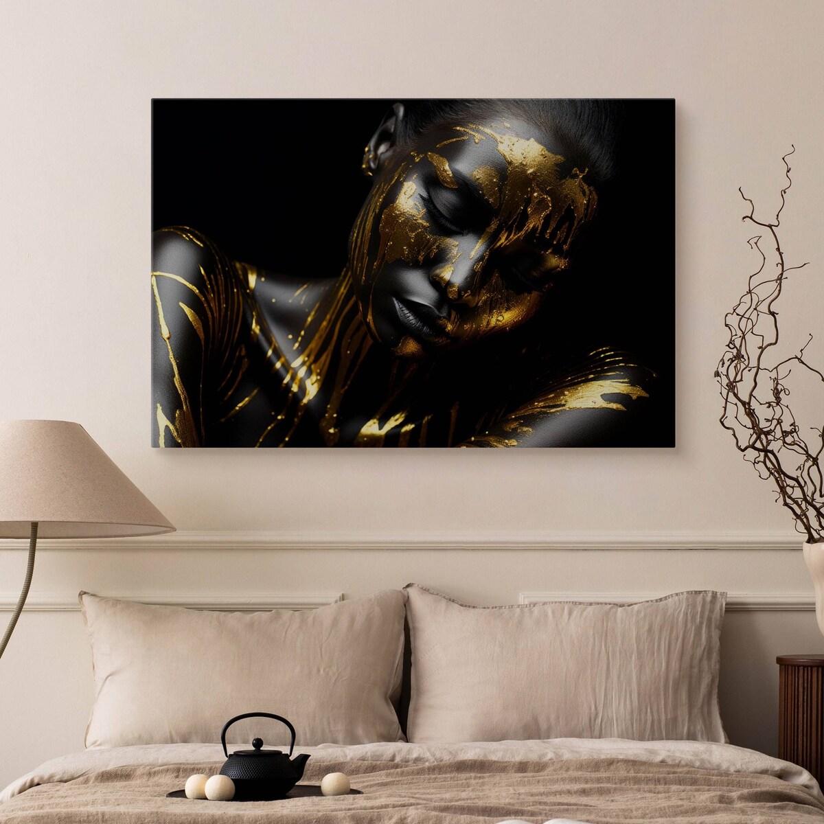 Obraz Canvas Do Salonu Abstrakcyjny Kobiecy Portret Styl Glamour 70x50cm