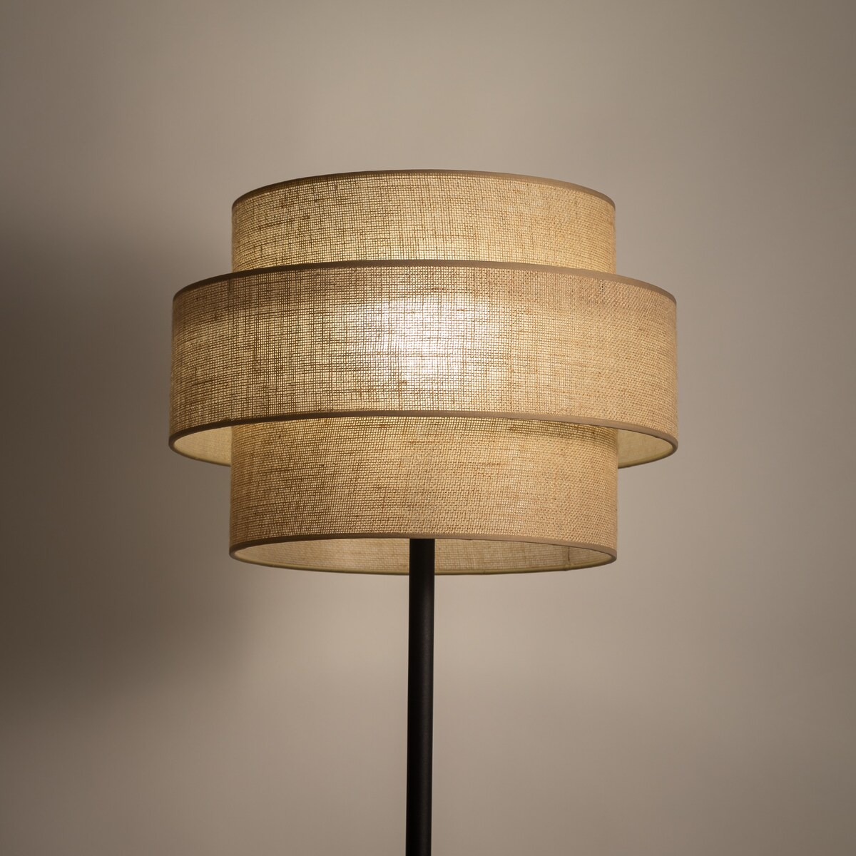 Lampa podłogowa TK Lighting CALISTO JUTA 5405 czarna/juta E27 155 cm do salonu sypialni nowoczesna naturalna