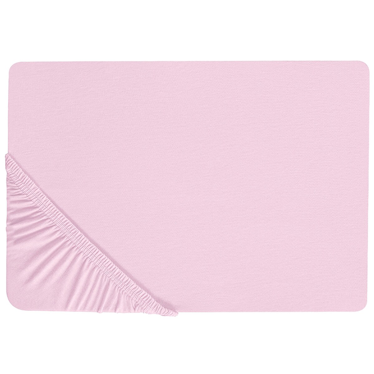 Bawełniane prześcieradło z gumką 90 x 200 cm różowe JANBU