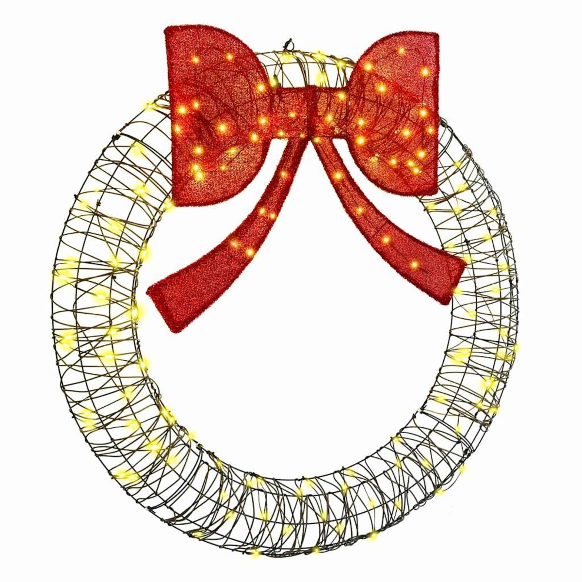 vidaXL Wianek z 150 diodami LED Ciepła biel 120 cm rattan