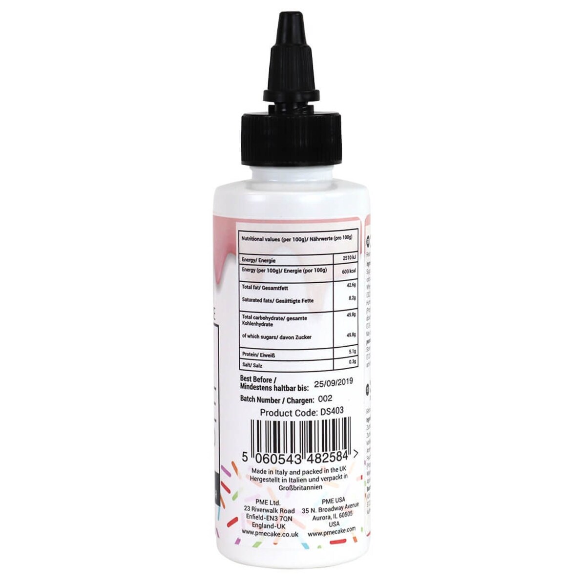 PME Polewa do dekorowania różowa o smaku czekolady