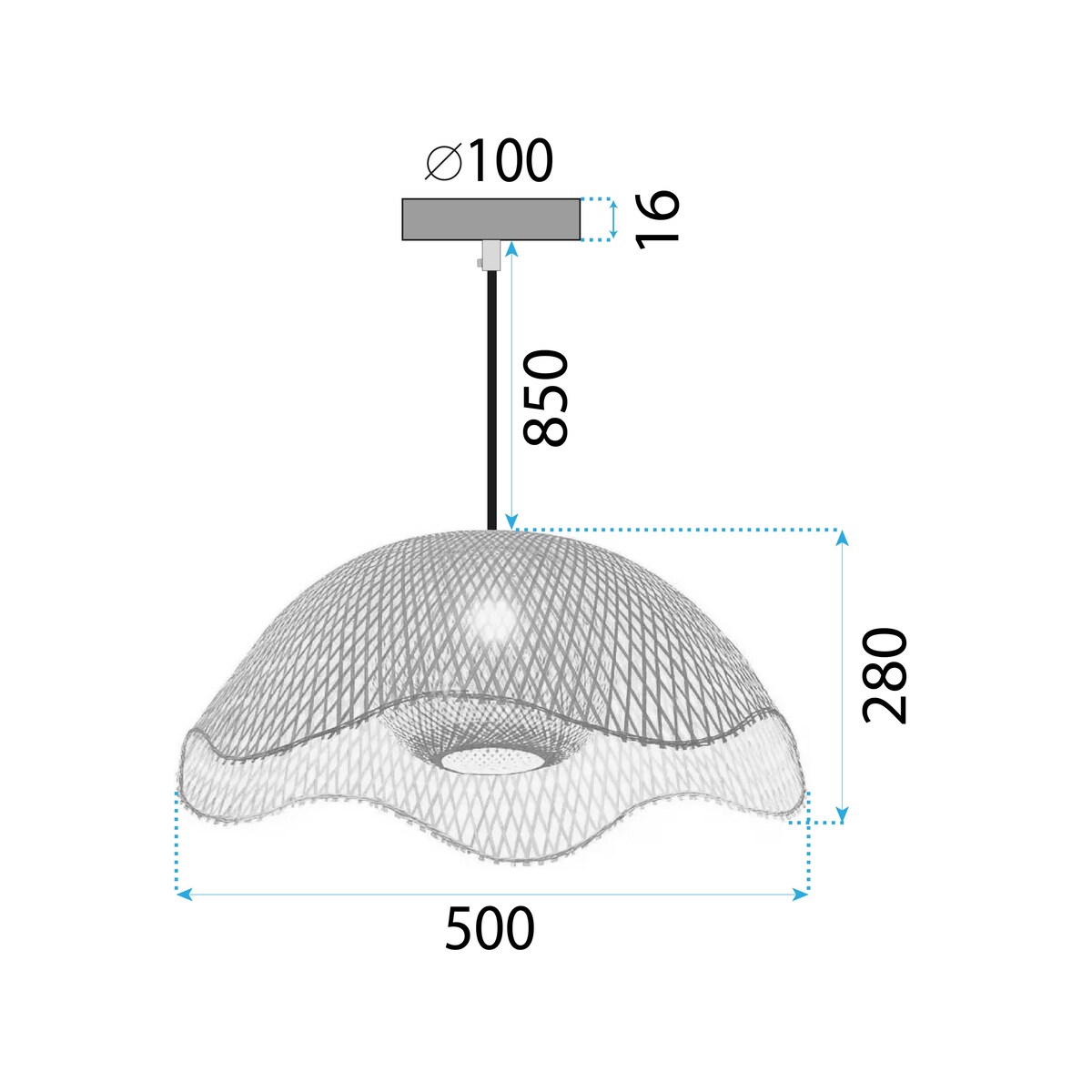 Lampa wisząca pleciona Boho APP1633-1CP