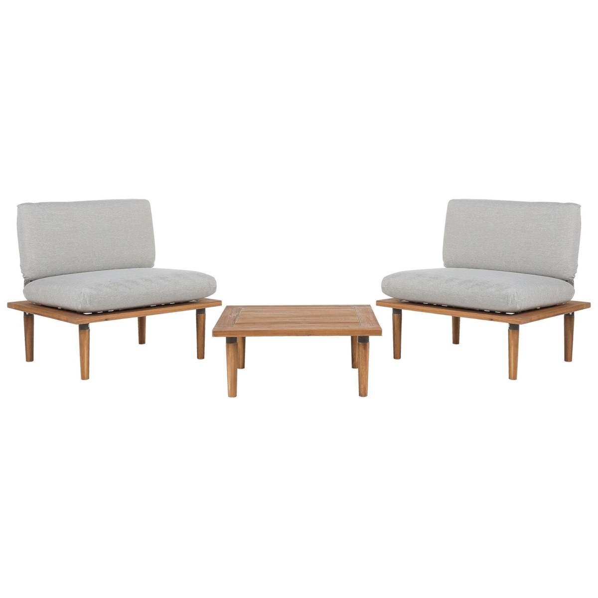 Zestaw ogrodowy ze stolikiem dla 2 osób FRASCATI Modułowy Certyfikowane drewno akacjowe Jasnoszary