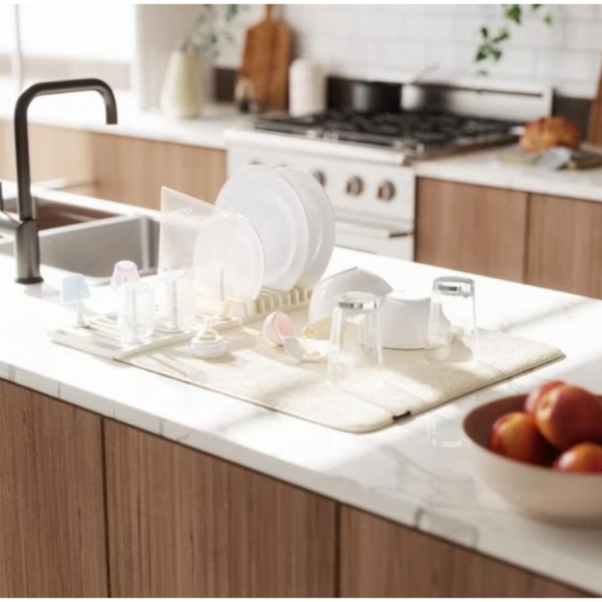 Mata do suszenia naczyń kremowa Udry Peg, 47 x 17 x 9 cm, Umbra