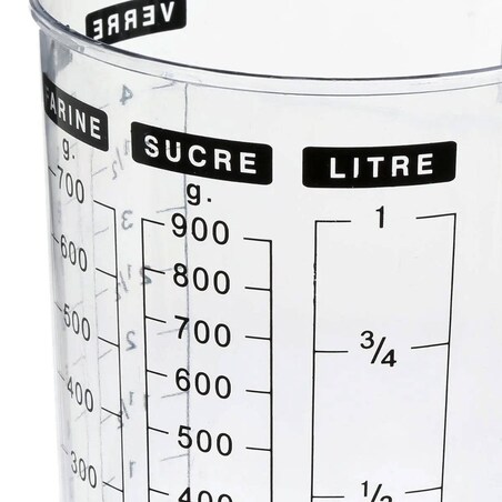 Miarka kuchenna do produktów sypkich, 2 komory, tworzywa sztuczne