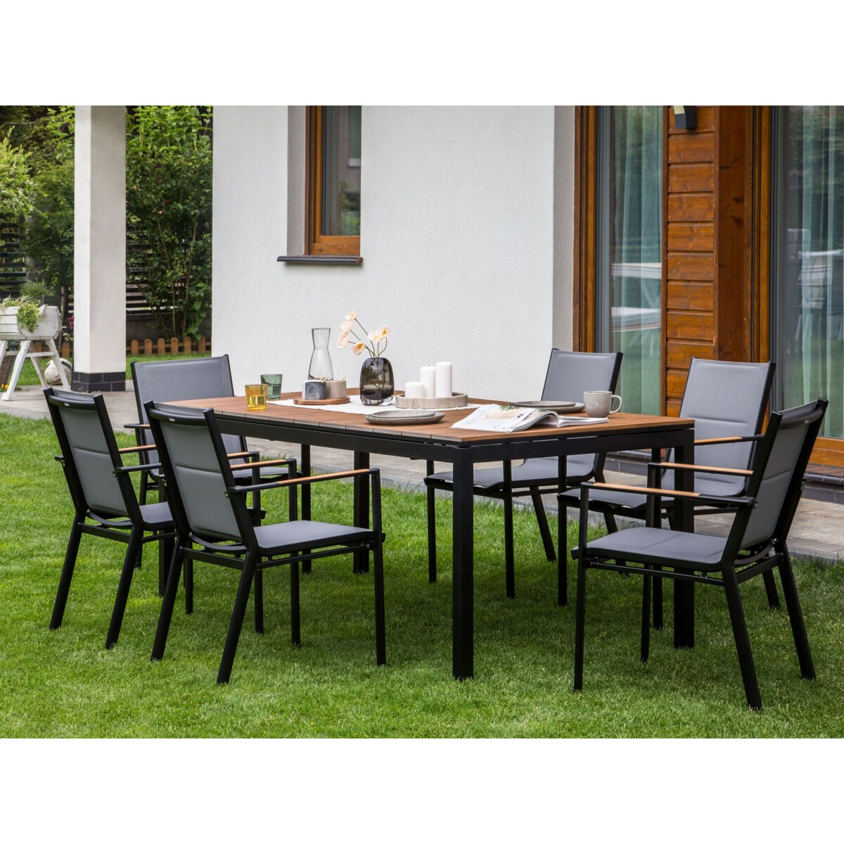 Stół ogrodowy rozkładany TOFANE 198/248 cm 90 cm Brązowy